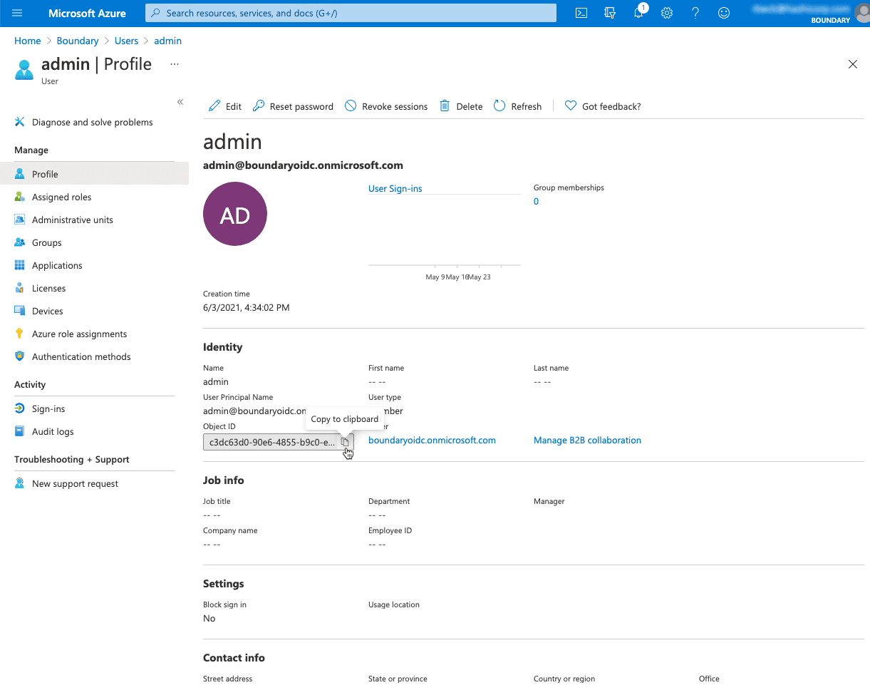 Azure Create User